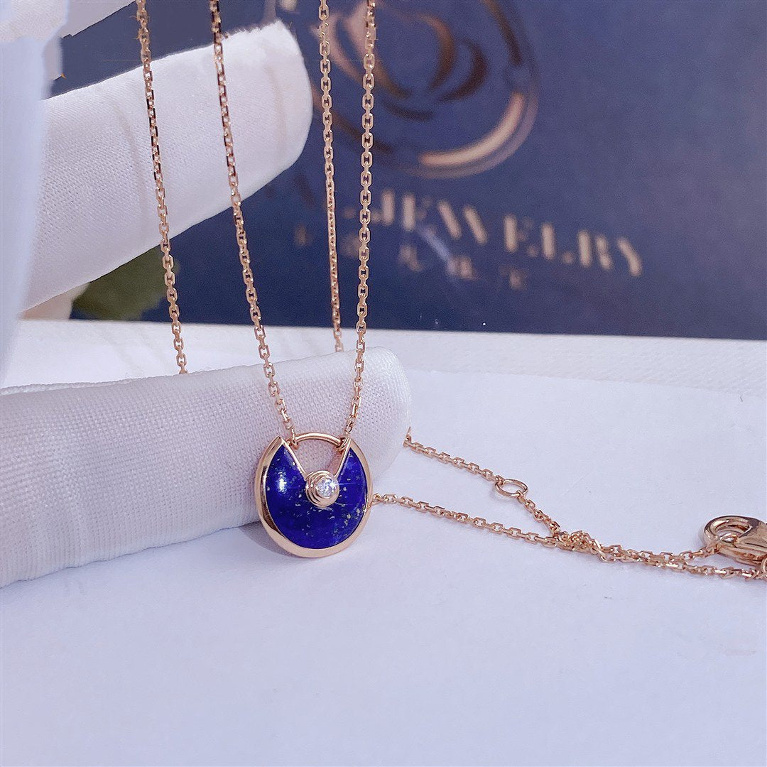 [Dawnora Jewelry]AMULETTE ROSE GOLD AGATE NECKLACE