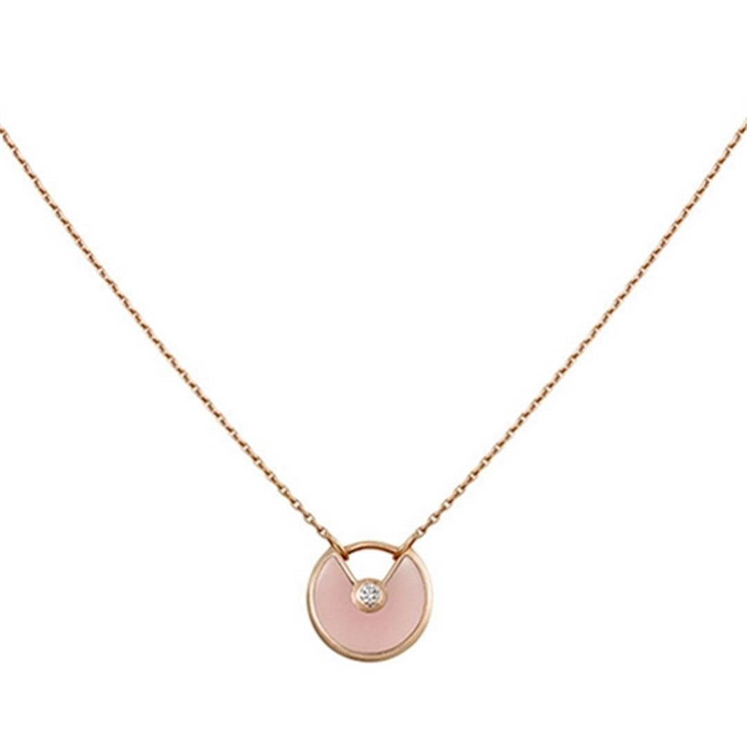 [Dawnora Jewelry]AMULETTE ROSE GOLD PINK MOP NECKLACE