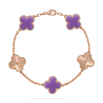 [Dawnora Jewelry]CLOVER 5 MOTIF LIGHT PURPLE BRACELET COLLECTION