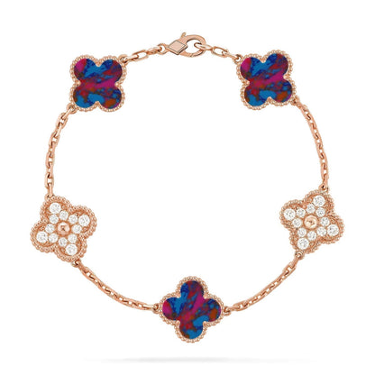 [Dawnora Jewelry]CLOVER 5 MOTIF COLOR GEMSTONES BRACELET COLLECTION