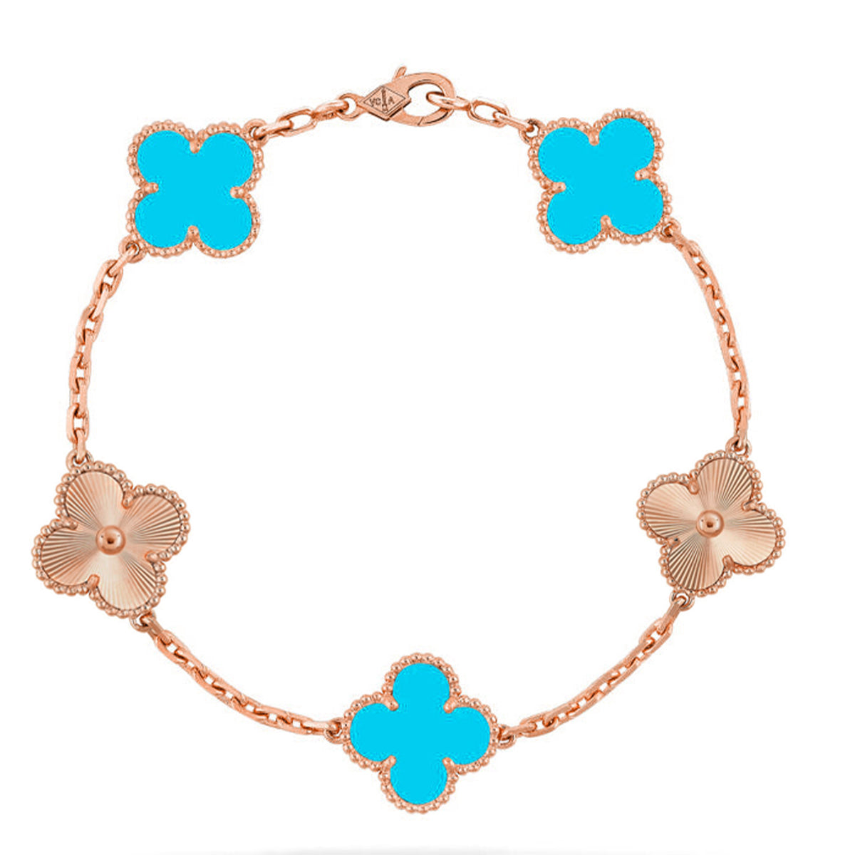 [Dawnora Jewelry] CLOVER 5 MOTIF TURQUOISE BRACELET COLLECTION