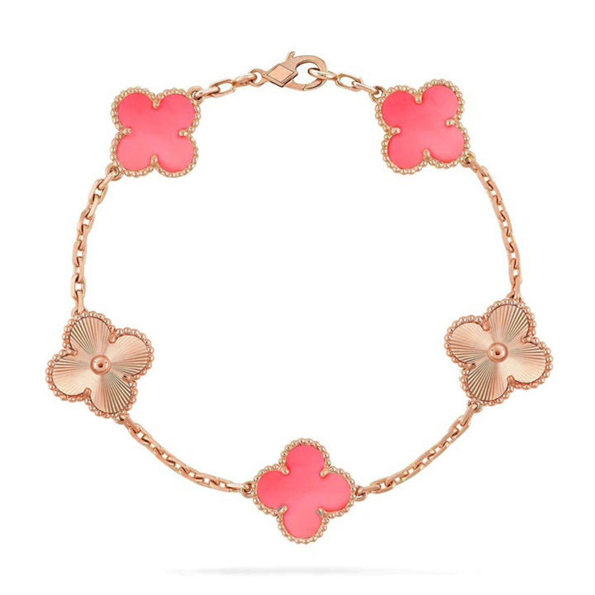 [Dawnora Jewelry] CLOVER 5 MOTIFS  PINK MOP BRACELET COLLECTION
