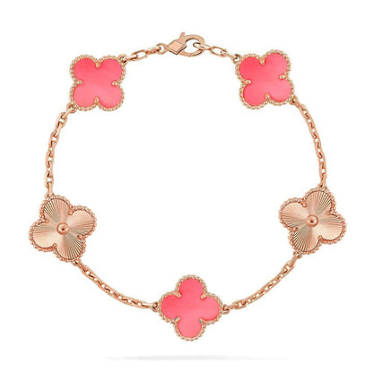 [Dawnora Jewelry] CLOVER 5 MOTIFS  PINK MOP BRACELET COLLECTION