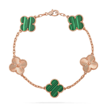 [Dawnora Jewelry] CLOVER 5 MOTIF MALACHITE BRACELET COLLECTION