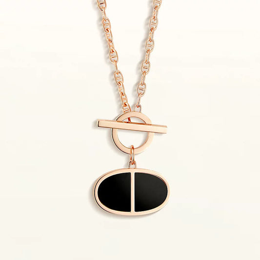 [Dawnora Jewelry]CHAINE VERSO BLACK CERAMIC NECKLACE