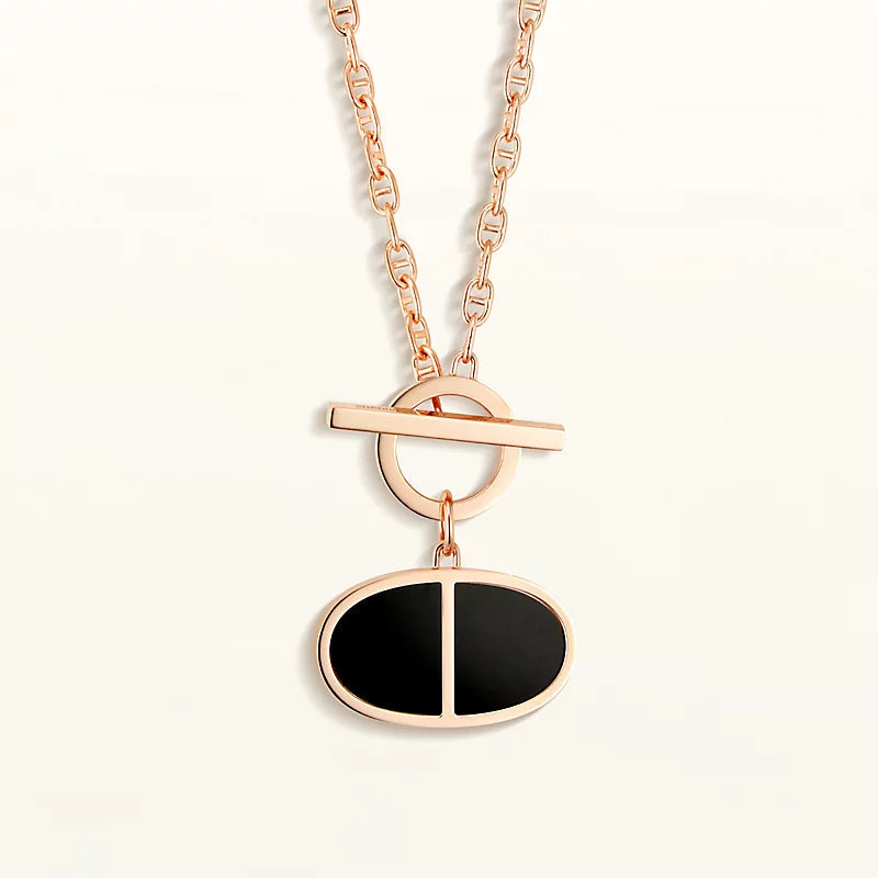 [Dawnora Jewelry]CHAINE VERSO BLACK CERAMIC NECKLACE