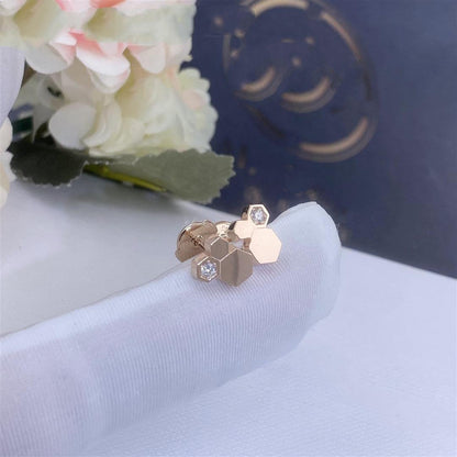 [Dawnora Jewelry]BEE LOVE PINK GOLD DIAMOND EARRINGS