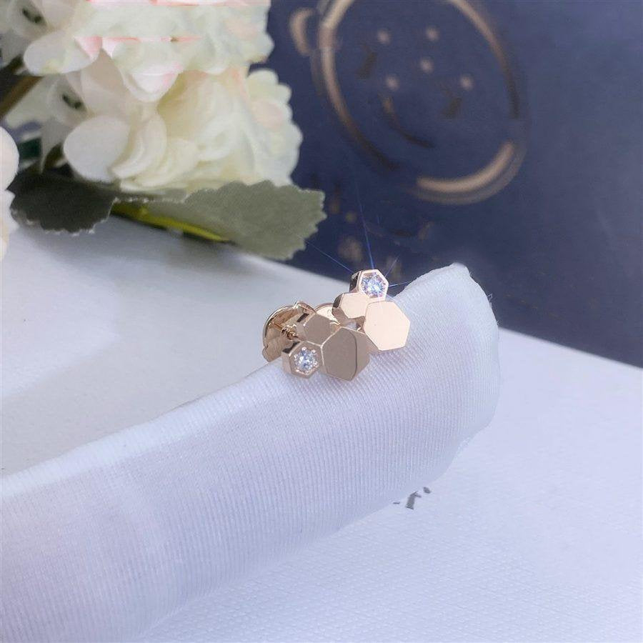 [Dawnora Jewelry]BEE LOVE PINK GOLD DIAMOND EARRINGS