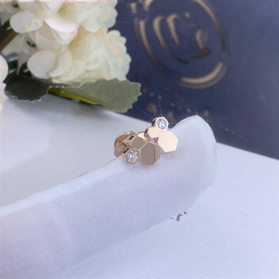 [Dawnora Jewelry]BEE LOVE PINK GOLD DIAMOND EARRINGS
