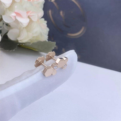 [Dawnora Jewelry]BEE LOVE PINK GOLD DIAMOND EARRINGS