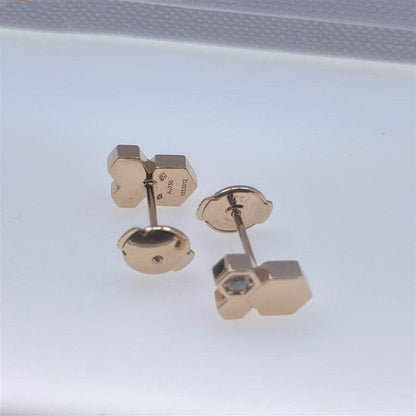 [Dawnora Jewelry]BEE LOVE PINK GOLD DIAMOND EARRINGS