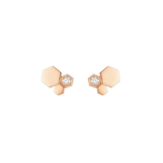 [Dawnora Jewelry]BEE LOVE PINK GOLD DIAMOND EARRINGS