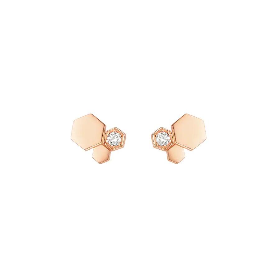 [Dawnora Jewelry]BEE LOVE PINK GOLD DIAMOND EARRINGS