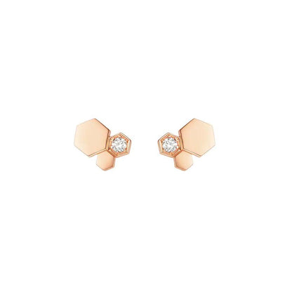 [Dawnora Jewelry]BEE LOVE PINK GOLD DIAMOND EARRINGS