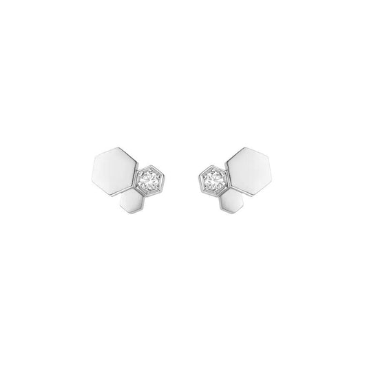 [Dawnora Jewelry]BEE LOVE SILVER DIAMOND EARRINGS