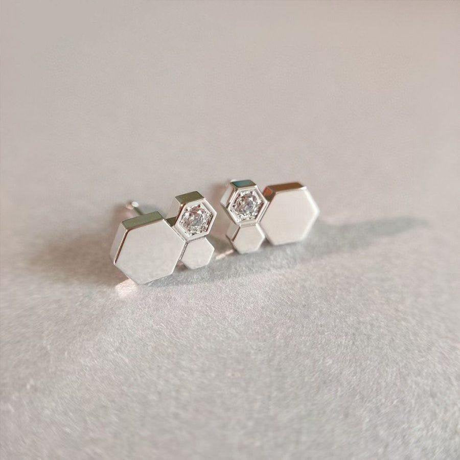 [Dawnora Jewelry]BEE LOVE SILVER DIAMOND EARRINGS