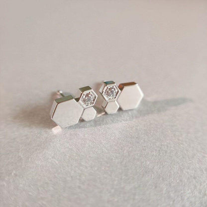 [Dawnora Jewelry]BEE LOVE SILVER DIAMOND EARRINGS