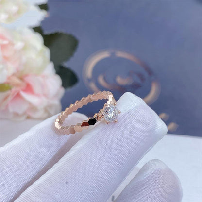 [Dawnora Jewelry]BEE LOVE RING PINK GOLD 1 DIAMOND