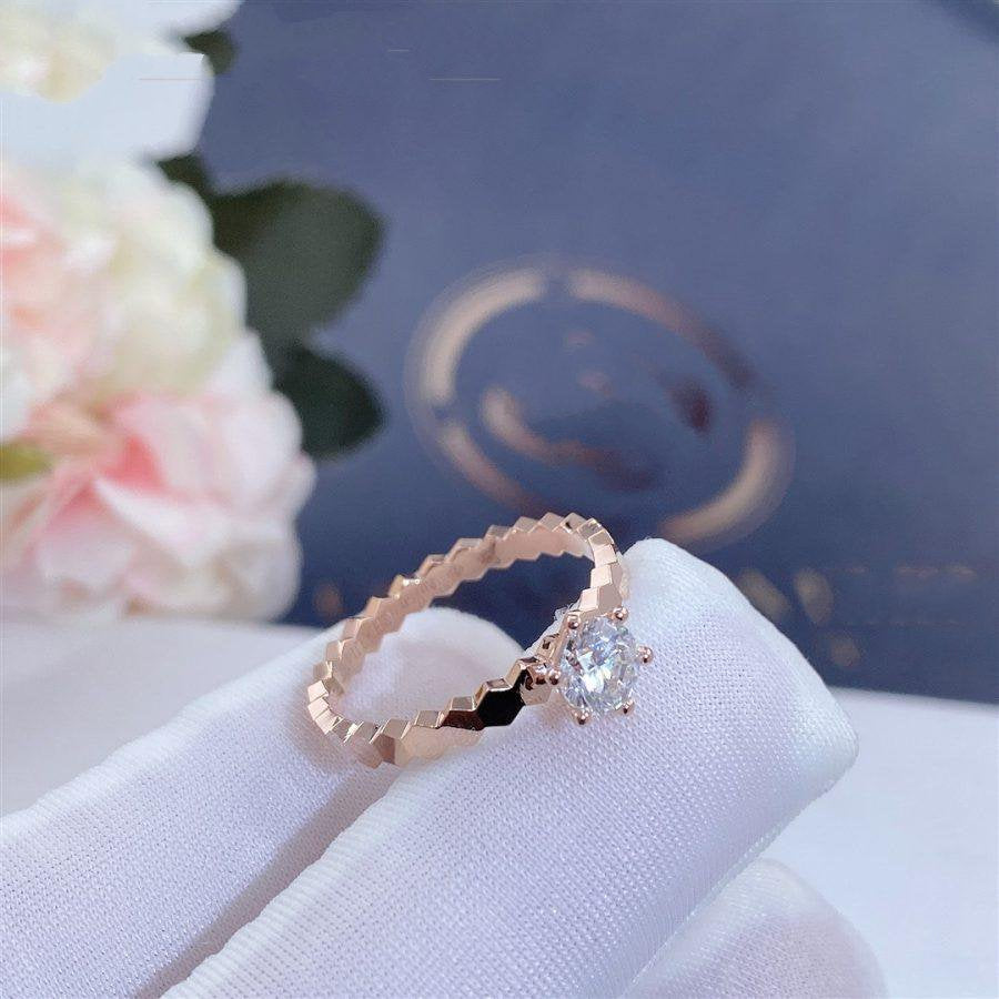 [Dawnora Jewelry]BEE LOVE RING PINK GOLD 1 DIAMOND