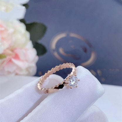 [Dawnora Jewelry]BEE LOVE RING PINK GOLD 1 DIAMOND