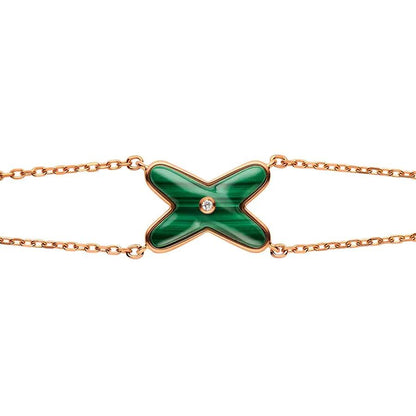 [Dawnora Jewelry]JEUX BRACELET MALACHITE PINK GOLD 1 DIAMOND