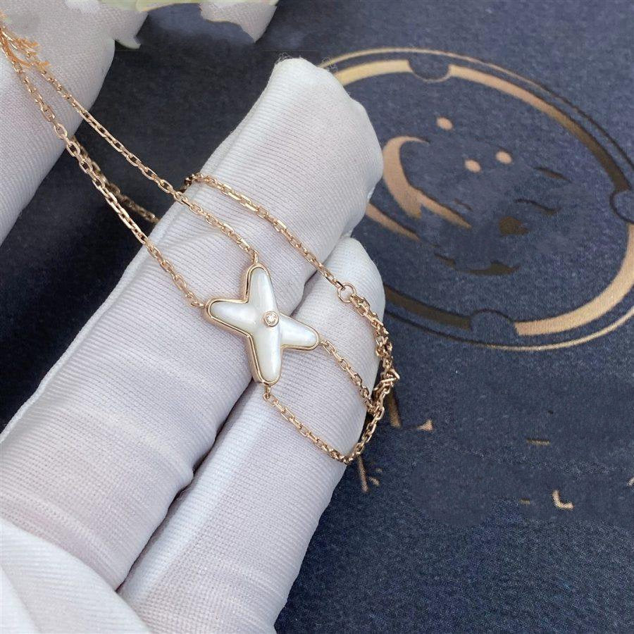 [Dawnora Jewelry]JEUX BRACELET WHITE MOP PINK GOLD 1 DIAMOND