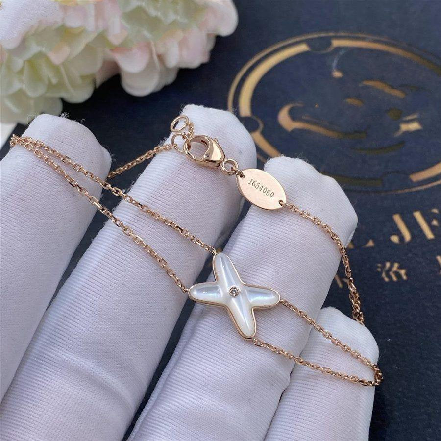 [Dawnora Jewelry]JEUX BRACELET WHITE MOP PINK GOLD 1 DIAMOND
