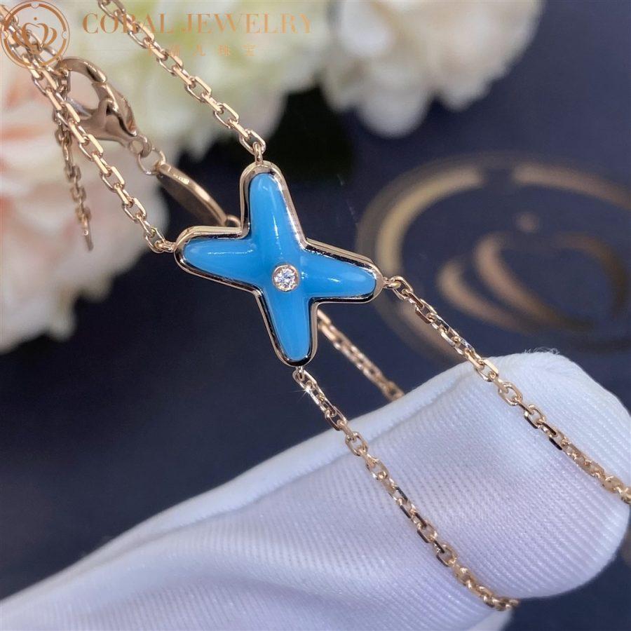 [Dawnora Jewelry]JEUX BRACELET TURQUOISE PINK GOLD 1 DIAMOND