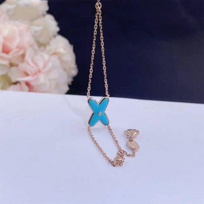 [Dawnora Jewelry]JEUX BRACELET TURQUOISE PINK GOLD 1 DIAMOND