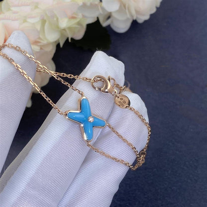 [Dawnora Jewelry]JEUX BRACELET TURQUOISE PINK GOLD 1 DIAMOND