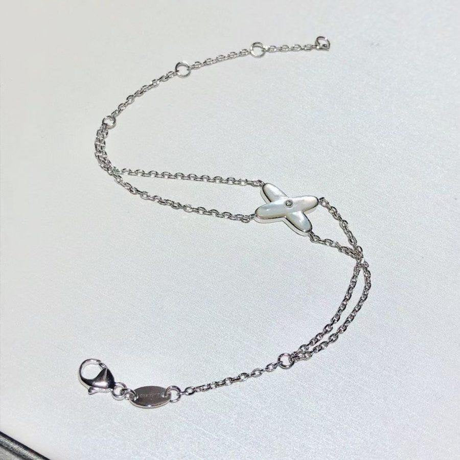 [Dawnora Jewelry]JEUX BRACELET WHITE MOP SILVER 1 DIAMOND