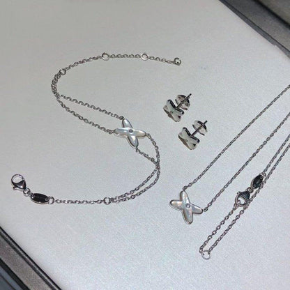 [Dawnora Jewelry]JEUX BRACELET WHITE MOP SILVER 1 DIAMOND