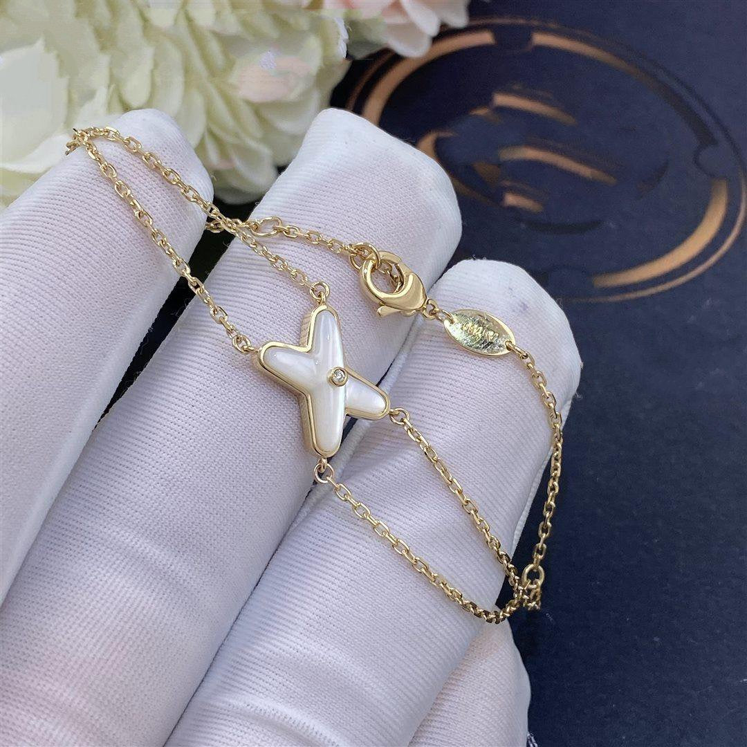 [Dawnora Jewelry]JEUX BRACELET WHITE MOP GOLD 1 DIAMOND