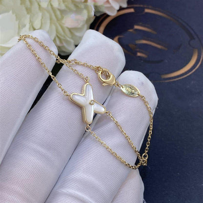 [Dawnora Jewelry]JEUX BRACELET WHITE MOP GOLD 1 DIAMOND