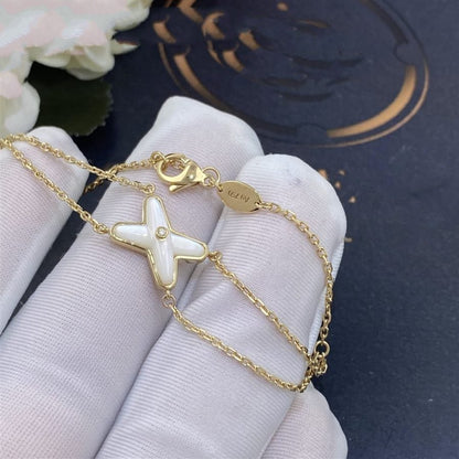 [Dawnora Jewelry]JEUX BRACELET WHITE MOP GOLD 1 DIAMOND