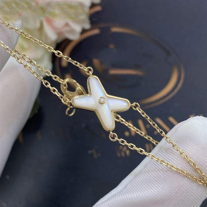[Dawnora Jewelry]JEUX BRACELET WHITE MOP GOLD 1 DIAMOND