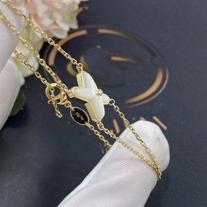 [Dawnora Jewelry]JEUX BRACELET WHITE MOP GOLD 1 DIAMOND