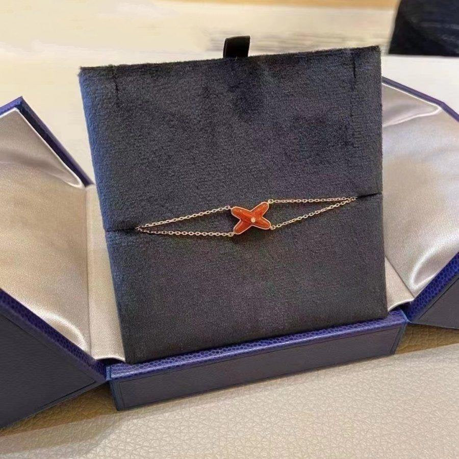 [Dawnora Jewelry]JEUX BRACELET CARNELIAN PINK GOLD 1 DIAMOND