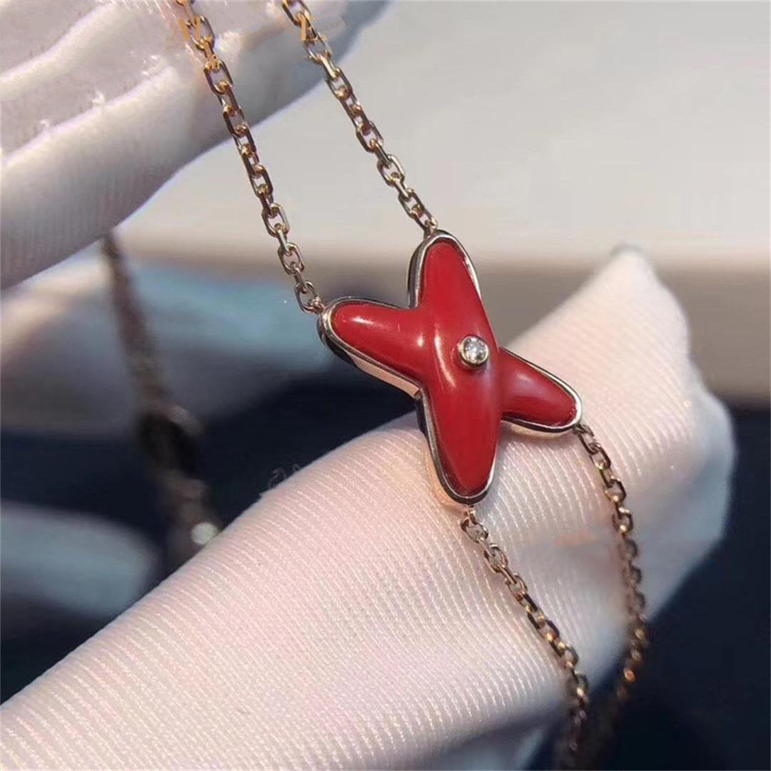 [Dawnora Jewelry]JEUX BRACELET CARNELIAN PINK GOLD 1 DIAMOND