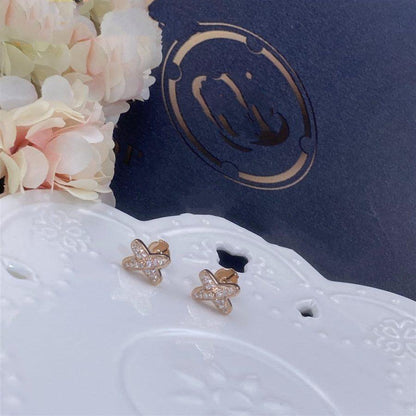 [Dawnora Jewelry]JEUX DE PINK GOLD DIAMOND EARRINGS