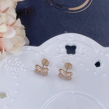[Dawnora Jewelry]JEUX DE PINK GOLD DIAMOND EARRINGS