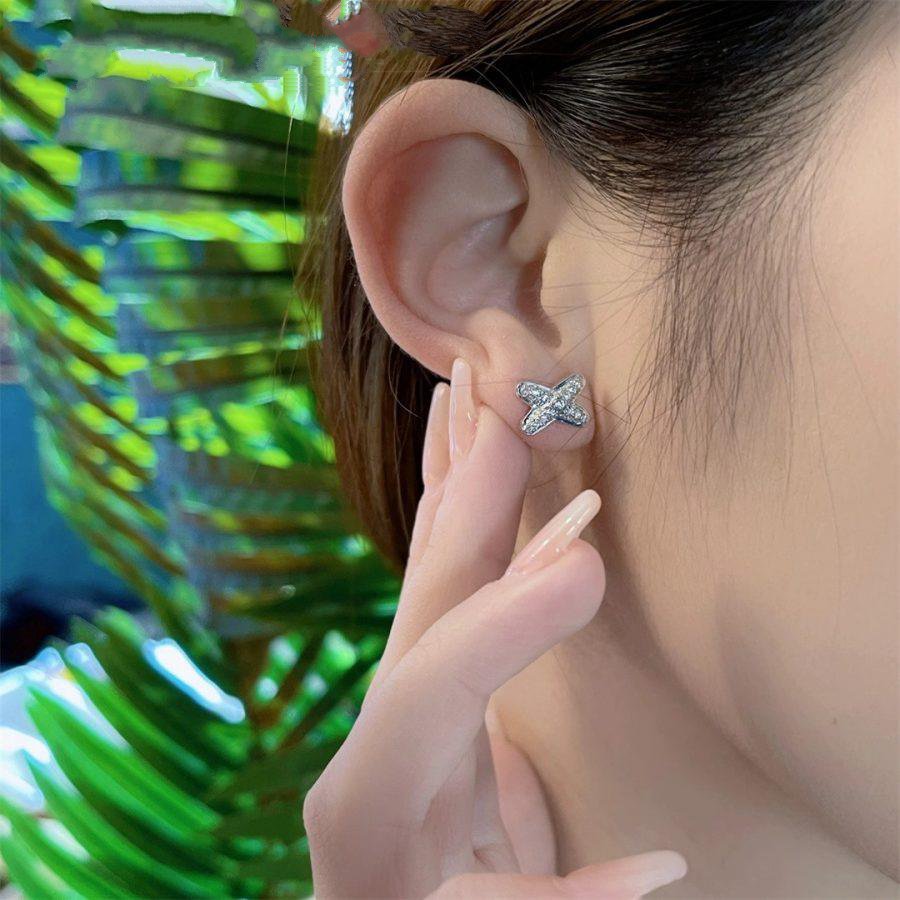 [Dawnora Jewelry]JEUX DE SILVER DIAMOND EARRINGS