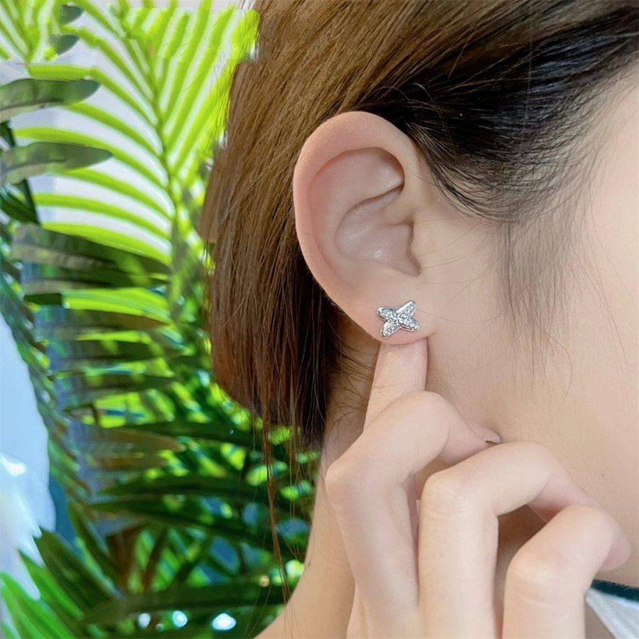 [Dawnora Jewelry]JEUX DE SILVER DIAMOND EARRINGS