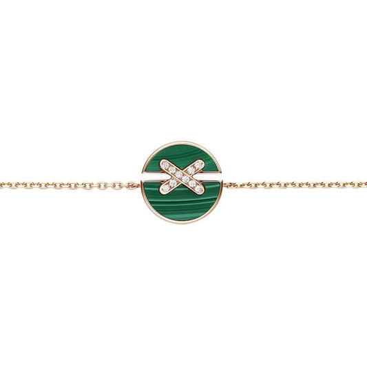 [Dawnora Jewelry]JEUX DE BRACELET MALACHITE PINK GOLD DIAMONDS