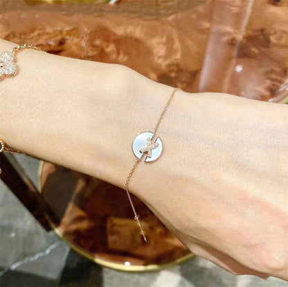 [Dawnora Jewelry]JEUX DE BRACELET MOP PINK GOLD DIAMONDS