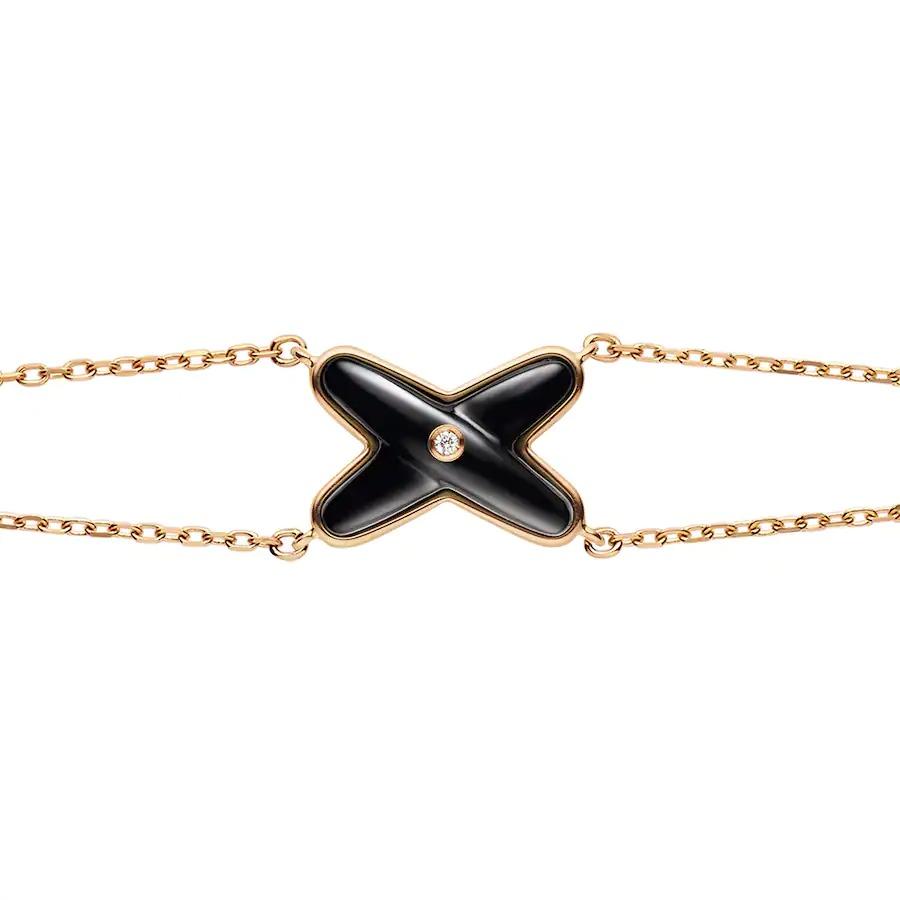 [Dawnora Jewelry]JEUX BRACELET ONYX PINK GOLD 1 DIAMOND