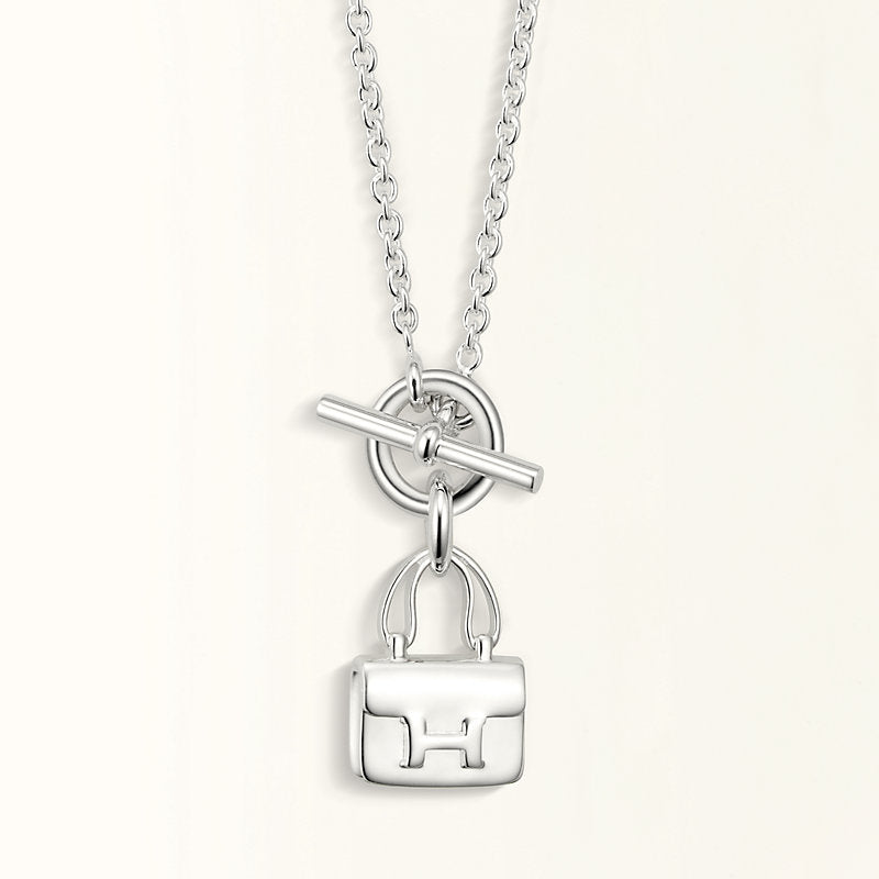 [Dawnora Jewelry]POP H PEDANT SILVER NECKLACE