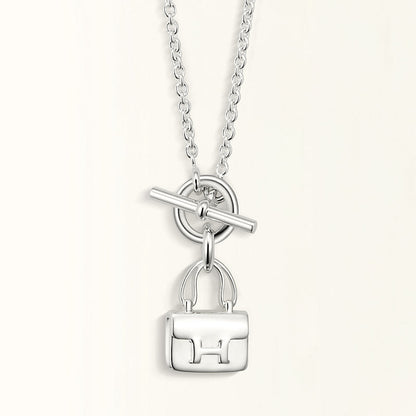 [Dawnora Jewelry]POP H PEDANT SILVER NECKLACE