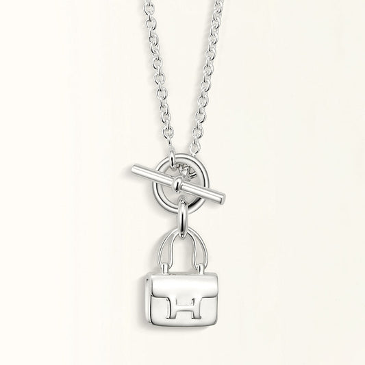 [Dawnora Jewelry]POP H PEDANT SILVER NECKLACE