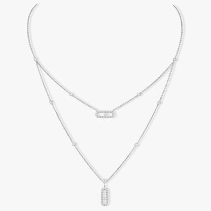[Dawnora Jewelry]MOVE 2 ROW DIAMOND NECKLACE